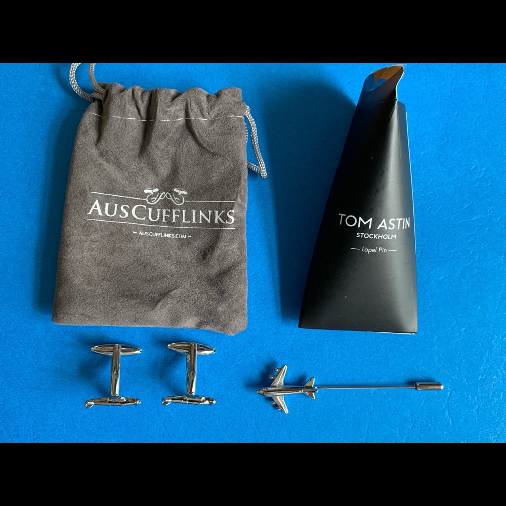 Cuff links and lapel pin